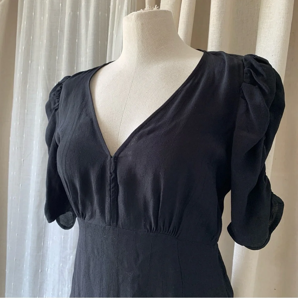 ABERCROMBIE & FITCH BLACK MIDI CLASSIC DRESS NWT  M - Picture 11 of 12